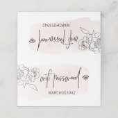 WIFIパスワードピンク折り畳みデスクサイン プレイスカード (外部開封)