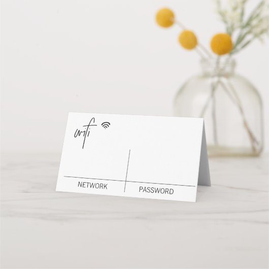 WIFIパスワード折り畳みテーブルトップ署名折り畳みカード プレイスカード (正面)