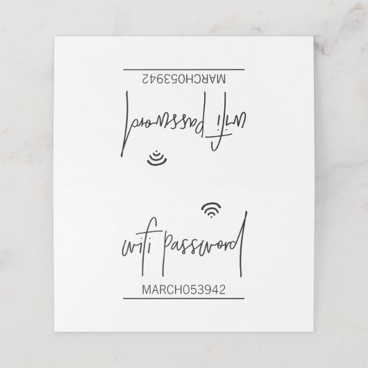 WIFIパスワード折り畳みデスク署名座席表 プレイスカード (外部開封)