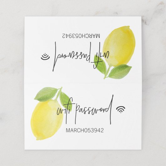 WIFIパスワード折り畳みデスク署名 プレイスカード (外部開封)