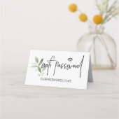 Wifiパスワード水彩リーフSIGN プレイスカード (正面)