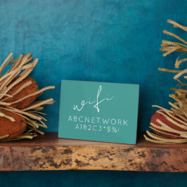 Wifiパスワード署名ターコイズ フォトプラーク