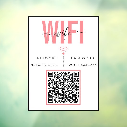 Wifiパスワード署名ミニマリストウィンドウの分類 ウィンドウサイン (シート3)