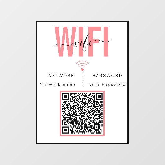 Wifiパスワード署名ミニマリストウィンドウの分類 ウィンドウサイン (シート)