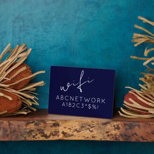 Wifiパスワード記号ネイビーブルー フォトプラーク (側面)