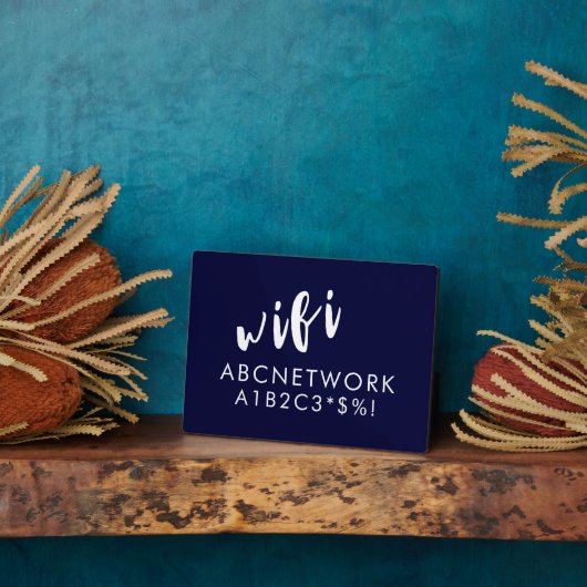 Wifiパスワード記号ネイビーブルー フォトプラーク (側面)