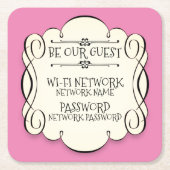 Wifiパスワード スクエアペーパーコースター (正面)