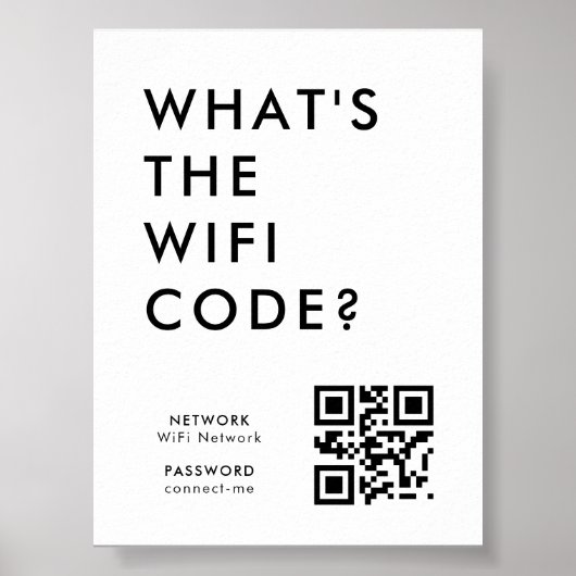 Wifiパスワード | QRコードをスキャンして接続 ポスター (正面)