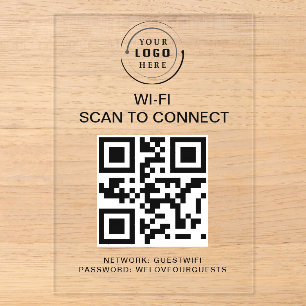 Wifiパスワード QRコードスキャンで接続 アクリル招待状