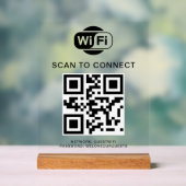 Wifiパスワード | QRコードスキャンによる接続 アクリルサイン (ニュートラル)