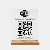 Wifiパスワード | QRコードスキャンによる接続 アクリルサイン (正面)