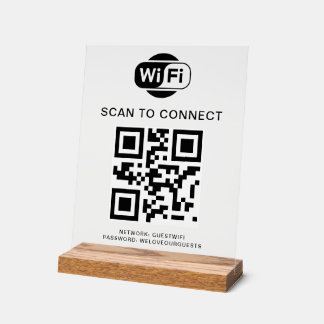Wifiパスワード | QRコードスキャンによる接続 アクリルサイン