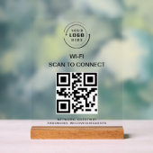 Wifiパスワード | QRコードスキャンによる接続 アクリルサイン (ニュートラル)