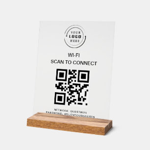 Wifiパスワード   QRコードスキャンによる接続 アクリルサイン