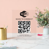 Wifiパスワード | QRコードスキャンによる接続 アクリルサイン (ウェディング)