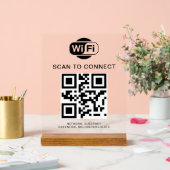 Wifiパスワード | QRコードスキャンによる接続 アクリルサイン (ウェディング)