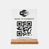 Wifiパスワード | QRコードスキャンによる接続 アクリルサイン (正面)