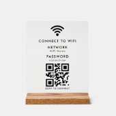 Wifiパスワード | QRコードスキャンによる接続 アクリルサイン (正面)