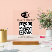 Wifiパスワード | QRコードスキャンによる接続 アクリルサイン (ウェディング)