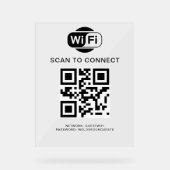 Wifiパスワード | QRコードスキャンによる接続 アクリルサイン (正面)