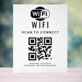 Wifiパスワード | QRコードスキャンによる接続 アクリルサイン (ニュートラル)