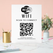 Wifiパスワード | QRコードスキャンによる接続 アクリルサイン (ウェディング)