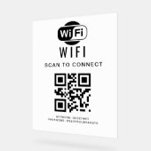 Wifiパスワード | QRコードスキャンによる接続 アクリルサイン (傾斜)