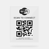 Wifiパスワード | QRコードスキャンによる接続 アクリルサイン (正面)