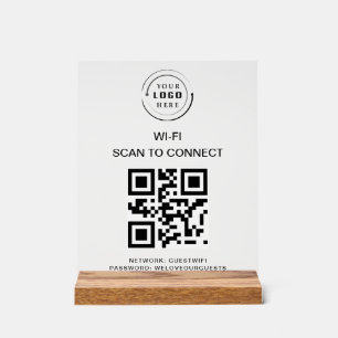 Wifiパスワード QRコードスキャンによる接続 アクリルサイン