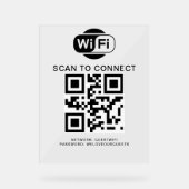 Wifiパスワード | QRコードスキャンによる接続 アクリルサイン (正面)