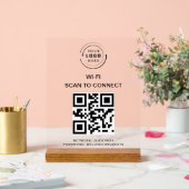 Wifiパスワード | QRコードスキャンによる接続 アクリルサイン (ウェディング)