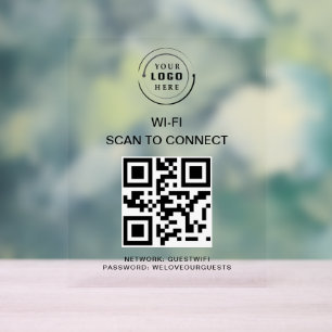 Wifiパスワード QRコードスキャンによる接続 アクリルサイン