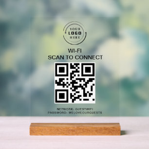 Wifiパスワード QRコードスキャンによる接続 アクリルサイン