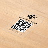 Wifiパスワード | QRコードスキャンによる接続 アクリル招待状 (レイダウン)