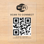 Wifiパスワード | QRコードスキャンによる接続 アクリル招待状 (正面)