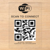 Wifiパスワード | QRコードスキャンによる接続 アクリル招待状 (正面)