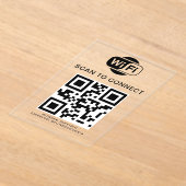 Wifiパスワード | QRコードスキャンによる接続 アクリル招待状 (レイダウン)