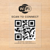 Wifiパスワード | QRコードスキャンによる接続 アクリル招待状 (正面)
