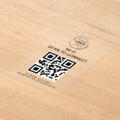 Wifiパスワード | QRコードスキャンによる接続 アクリル招待状 (レイダウン)