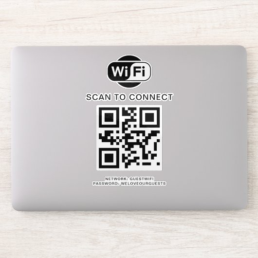 Wifiパスワード | QRコードスキャンによる接続 シール (コンピューター)