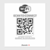 Wifiパスワード | QRコードスキャンによる接続 シール (シート)