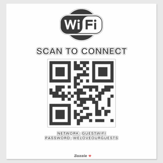 Wifiパスワード | QRコードスキャンによる接続 シール (シート)