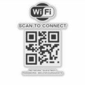 Wifiパスワード | QRコードスキャンによる接続 シール (正面)