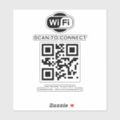Wifiパスワード | QRコードスキャンによる接続 シール (シート)