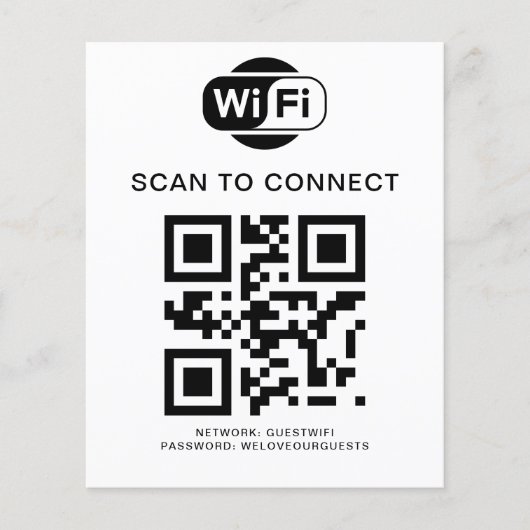 Wifiパスワード | QRコードスキャンによる接続 チラシ (正面)