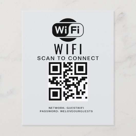 Wifiパスワード | QRコードスキャンによる接続 チラシ (正面)