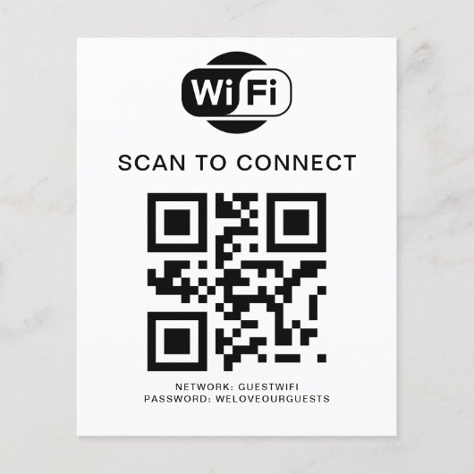 Wifiパスワード | QRコードスキャンによる接続 チラシ (正面)