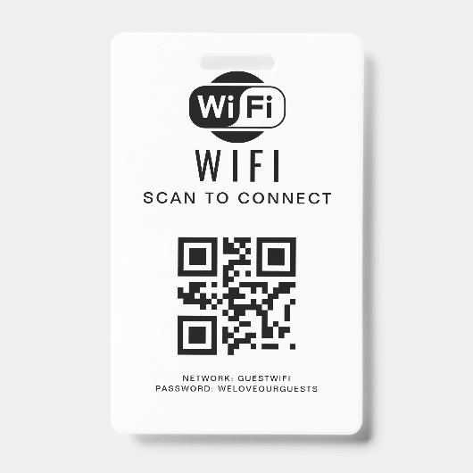 Wifiパスワード | QRコードスキャンによる接続 バッジ (正面)