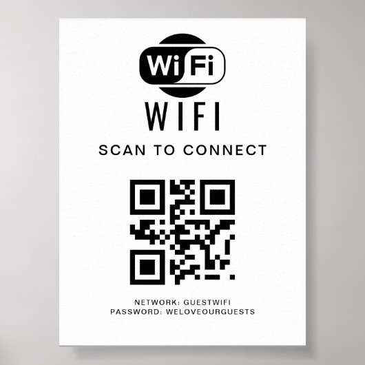 Wifiパスワード | QRコードスキャンによる接続 ポスター (正面)