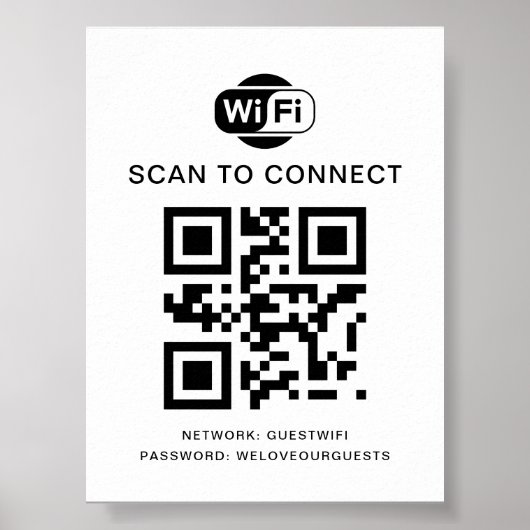 Wifiパスワード | QRコードスキャンによる接続 ポスター (正面)